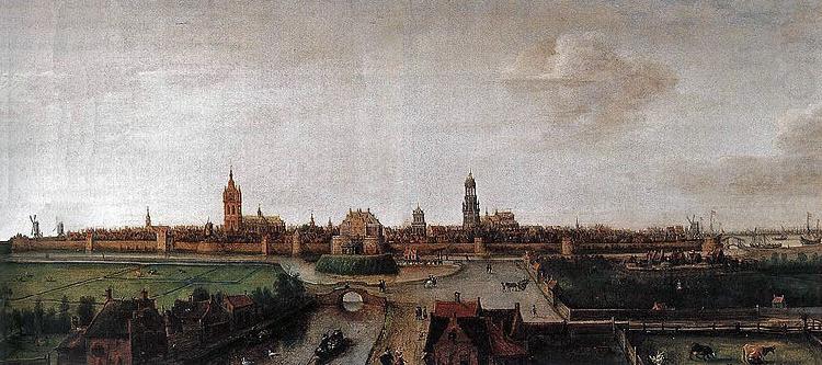 Delft as seen from the west, Hendrik Cornelisz. Vroom
